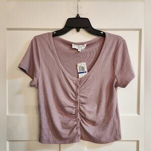 Hippie Rose RIbbed Button Front Shirt. Size X-large.  Nwt